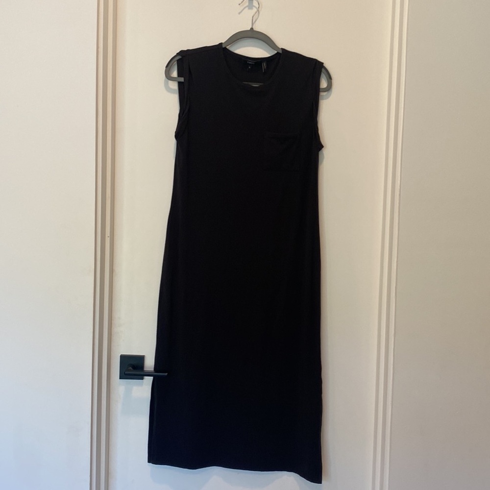 Theory Black Muscle Tee Dress in stretch cotton Size Medium - Picture 7 of 8